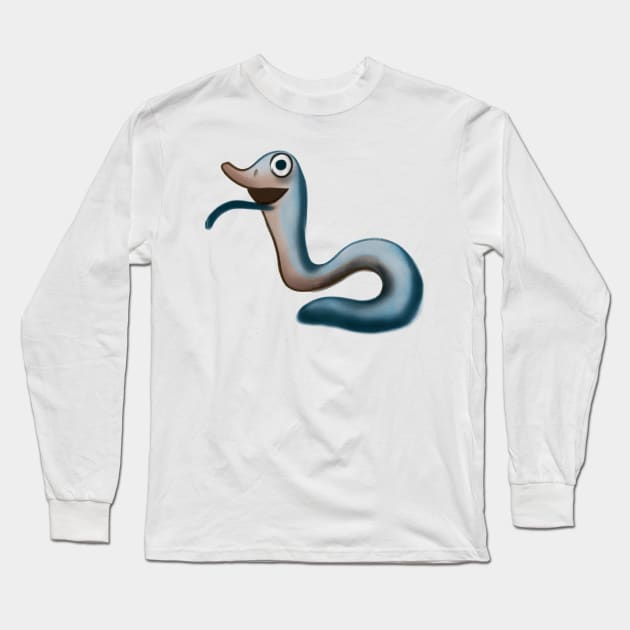 Cute Eel Drawing Long Sleeve T-Shirt by Play Zoo